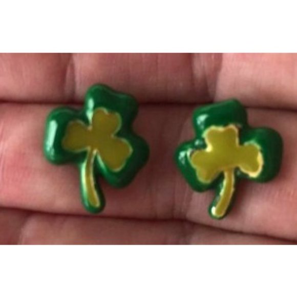 Vintage 90's Shamrock Earrings Posts St Patrick's Day Party Parade Festi… - Picture 6 of 7